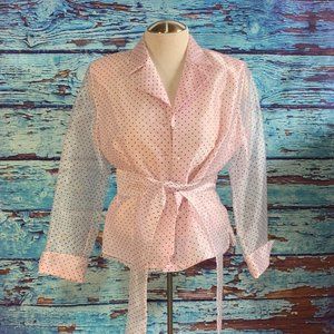 MSK Sheer Polka Dot Blazer Jacket